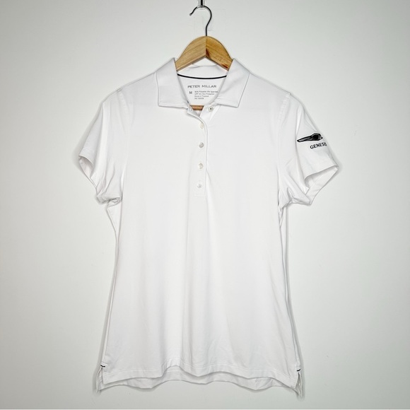 Peter Millar Genesis Embroidered UPF 50+ Moisture Wicking Polo Shirt Medium - Picture 1 of 6